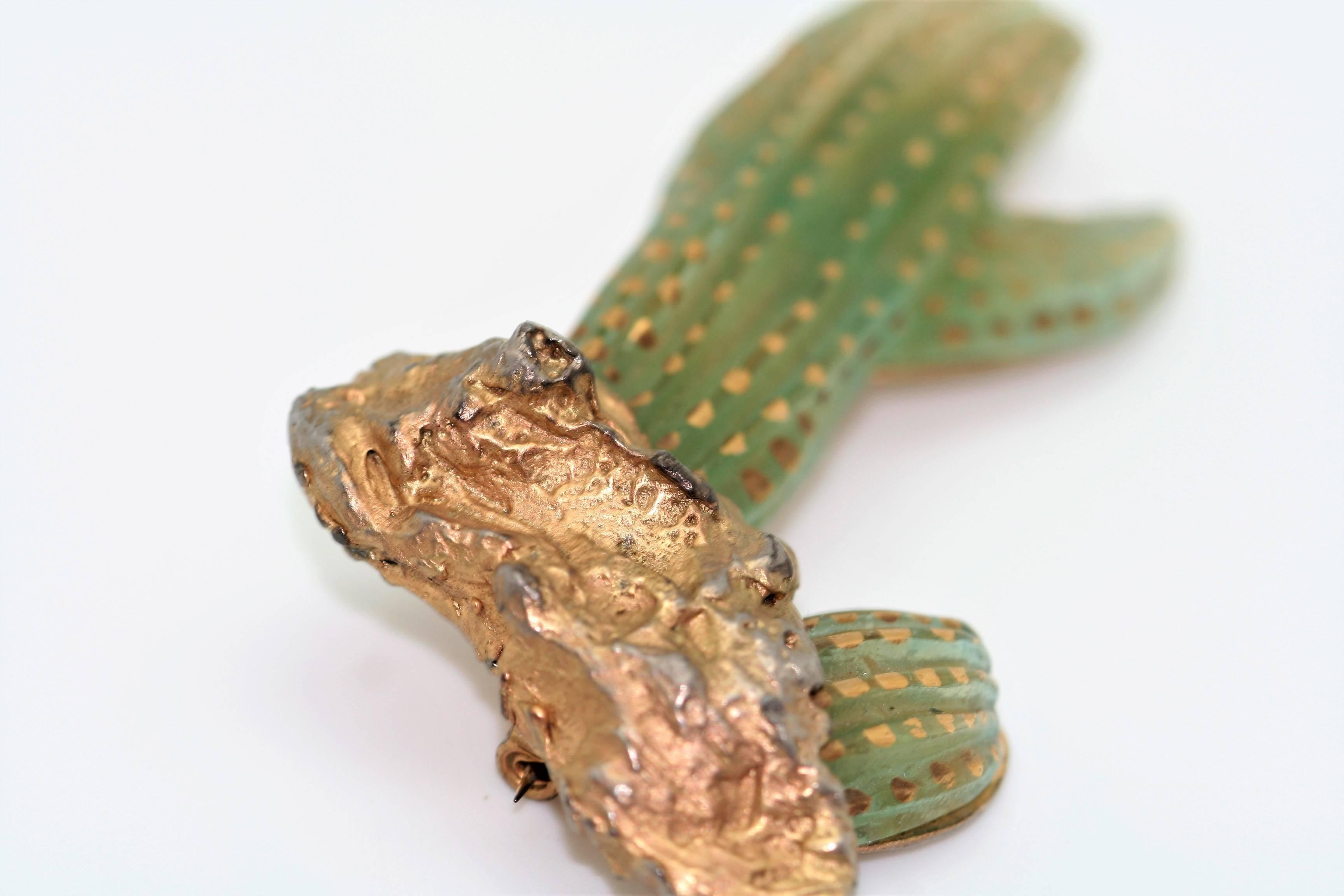 Moderne Broche Cactus Hilton McConnico pour Daum France en vente