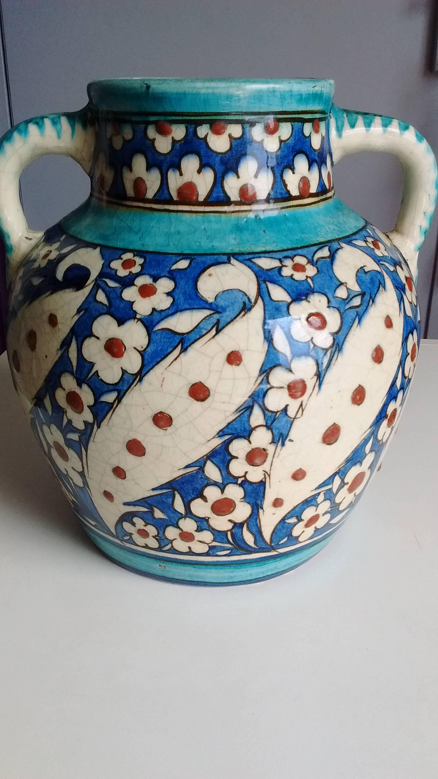 Art Nouveau Edmond Lachenal Ceramic Vase Early 20th Century For Sale