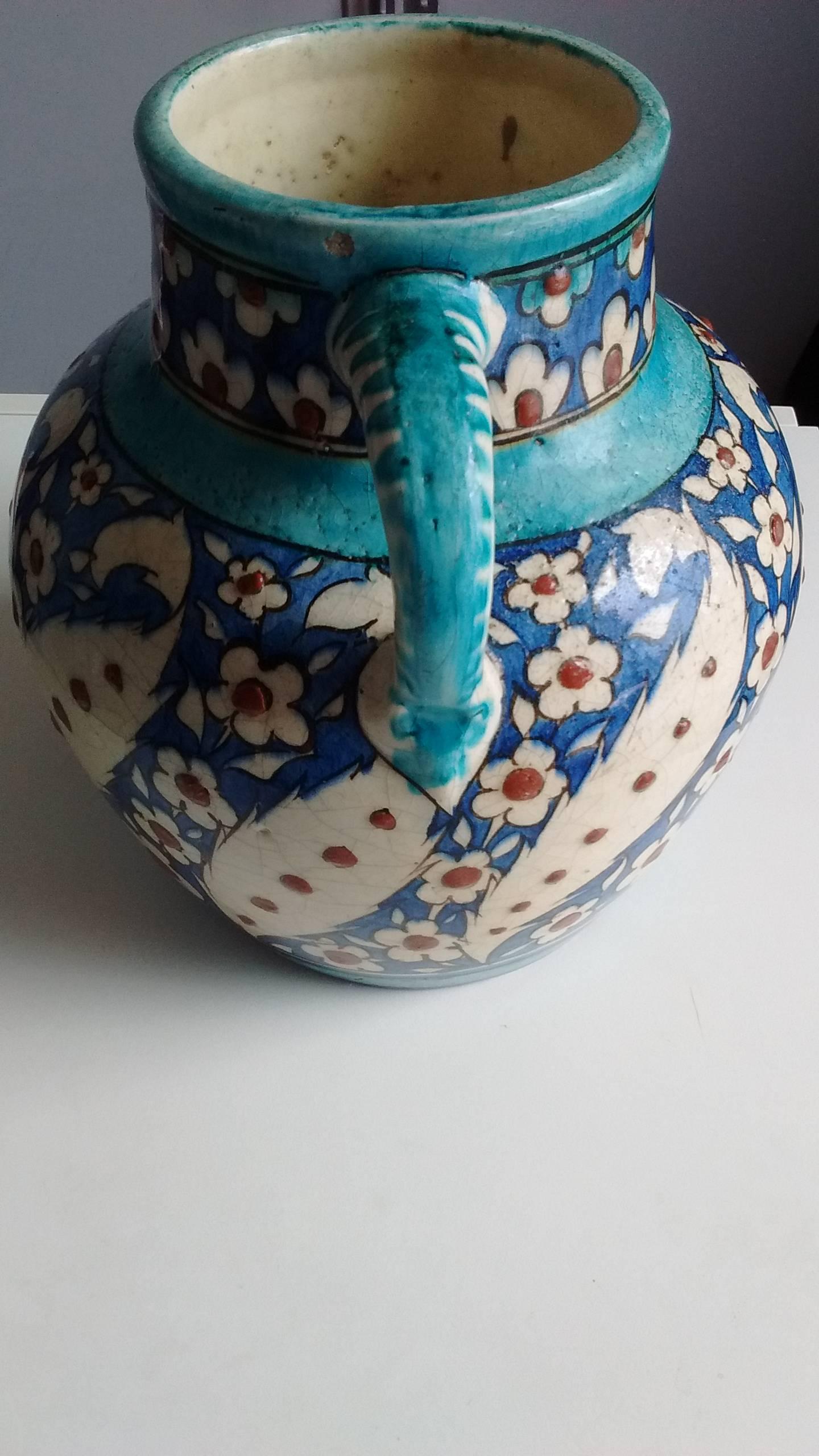 Enameled Edmond Lachenal Ceramic Vase Early 20th Century For Sale