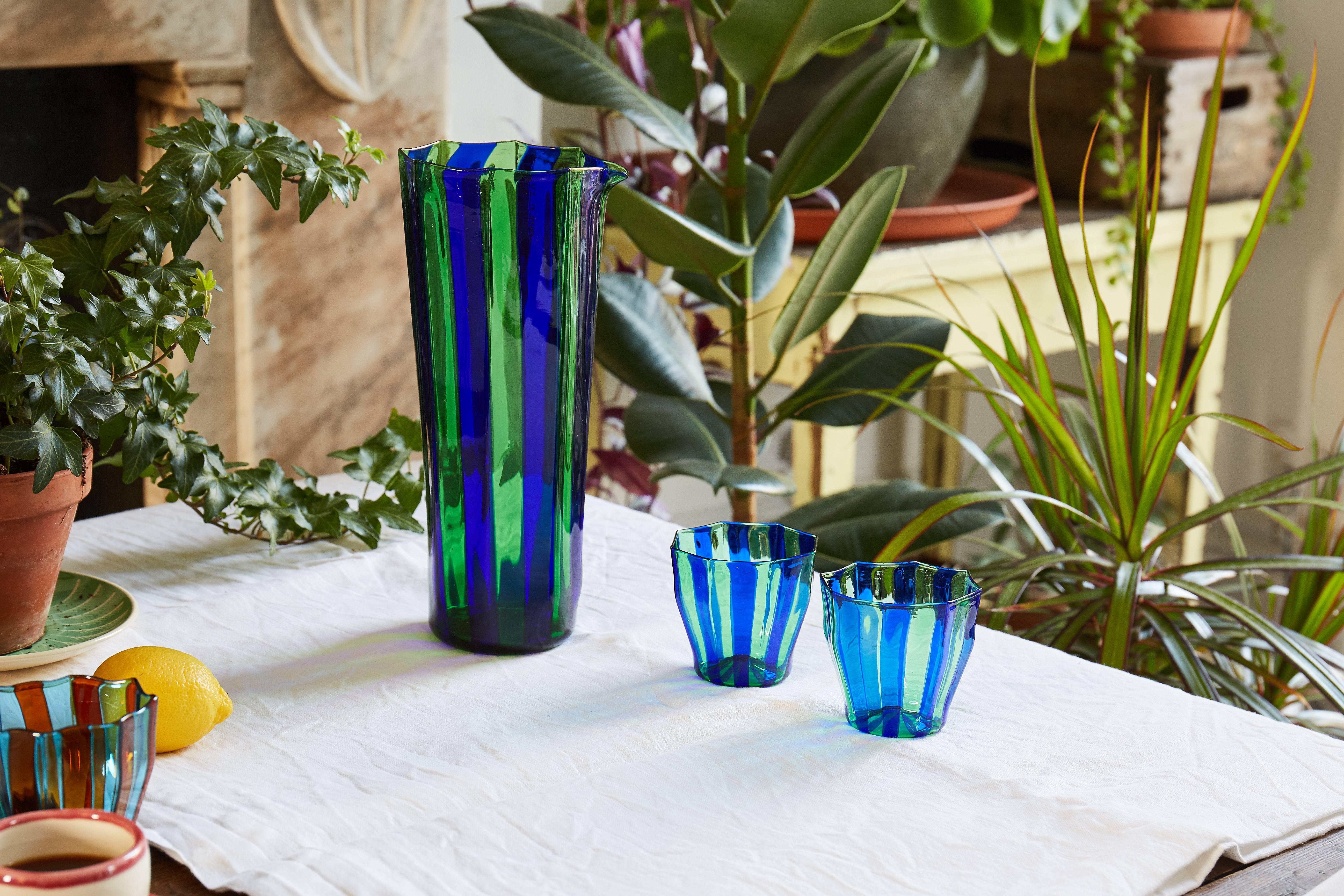 striped murano glass tumblers