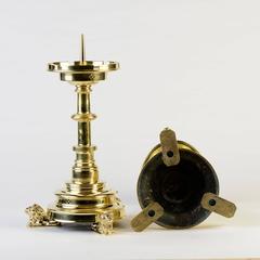 Brass Neo-Gothic Candle Sticks