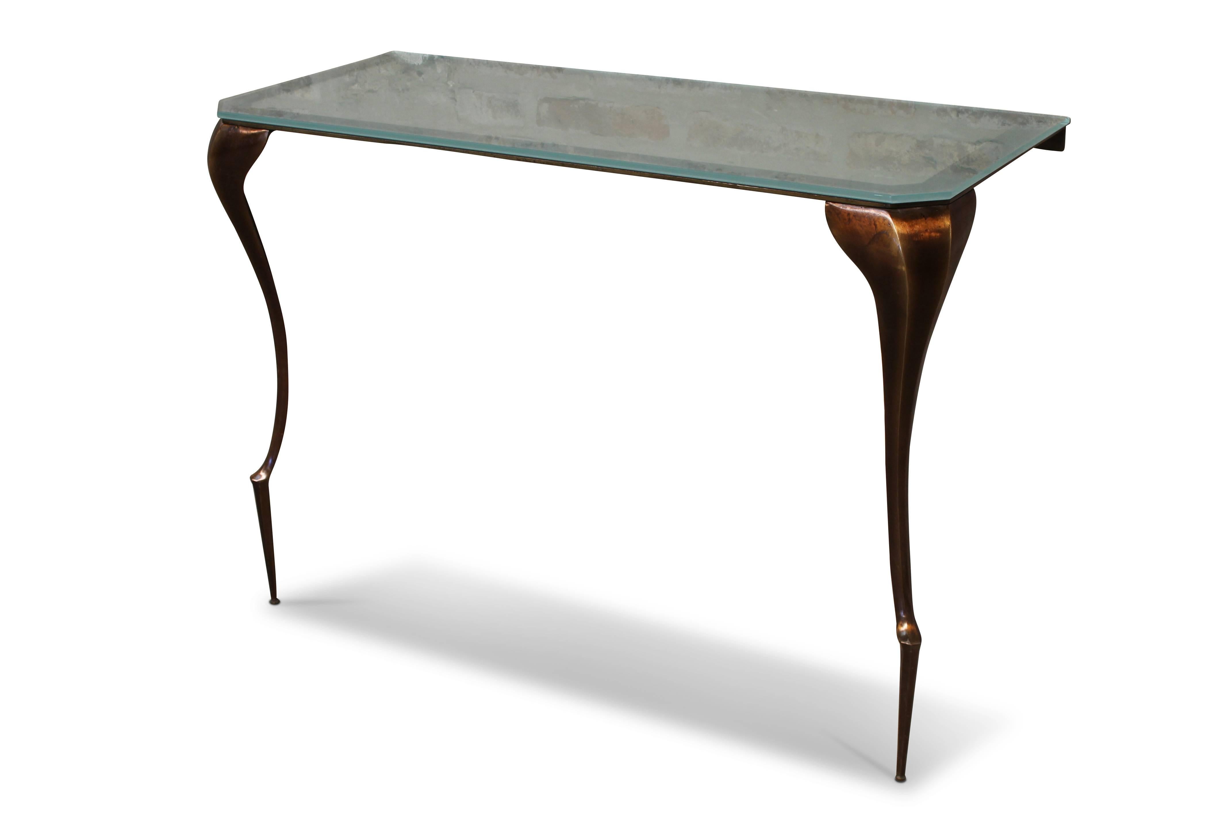 Lychorinda Modern Cast Bronze Console Table from Costantini

Measurements are 48