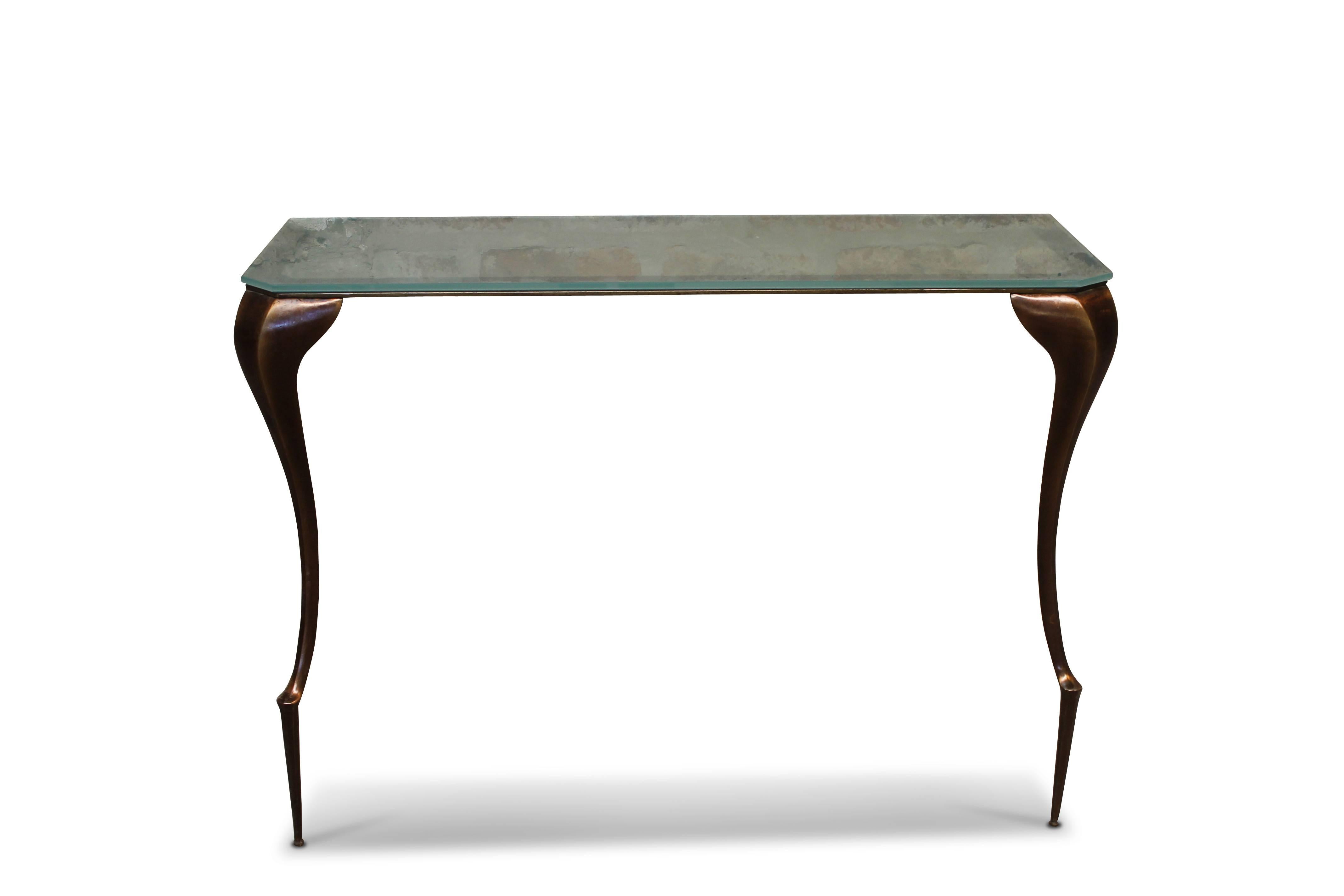 Art Nouveau Modern Cast Bronze Console Table from Costantini, Lychorinda For Sale