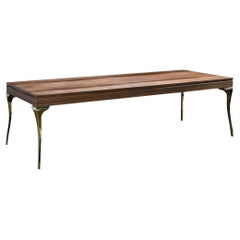 Table basse en bois et bronze moulé de Costantini, Enzio