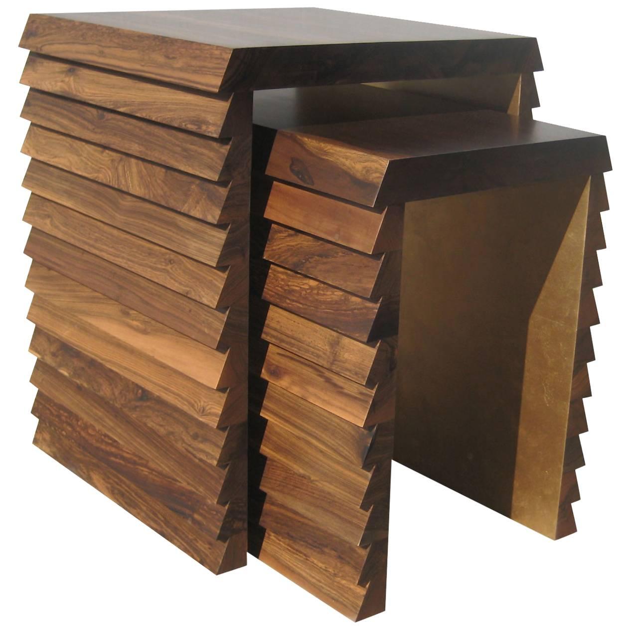 Contemporary Modern Nesting Tables in Argentine Rosewood by Costantini, Dorena For Sale