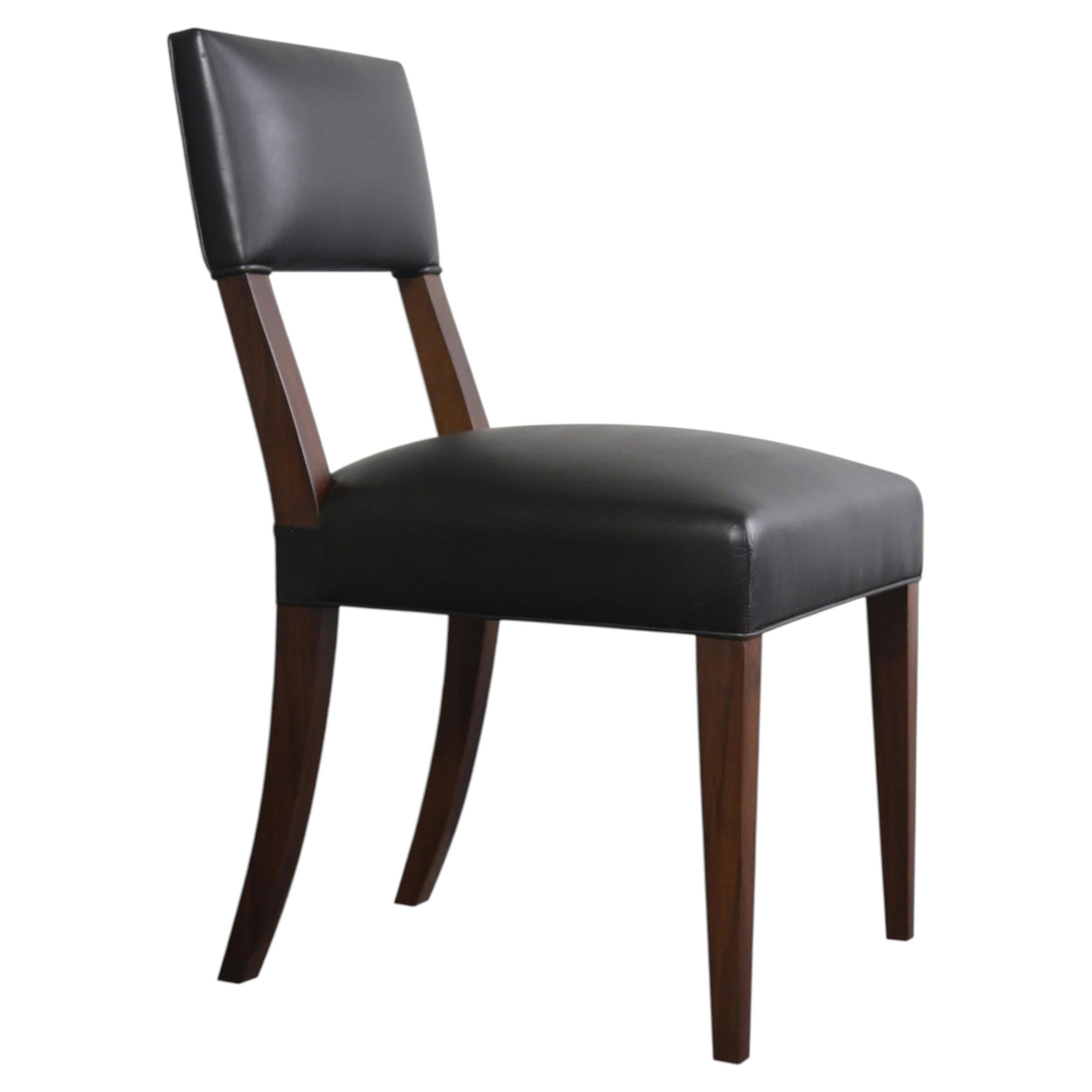 Neto Modern Chair in Wood Frame and Argentine Leather by Costantini