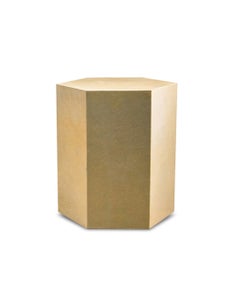 Goatskin Modern Minimal Side Table by Costantini, Pergamino Hex Chico, in Stock