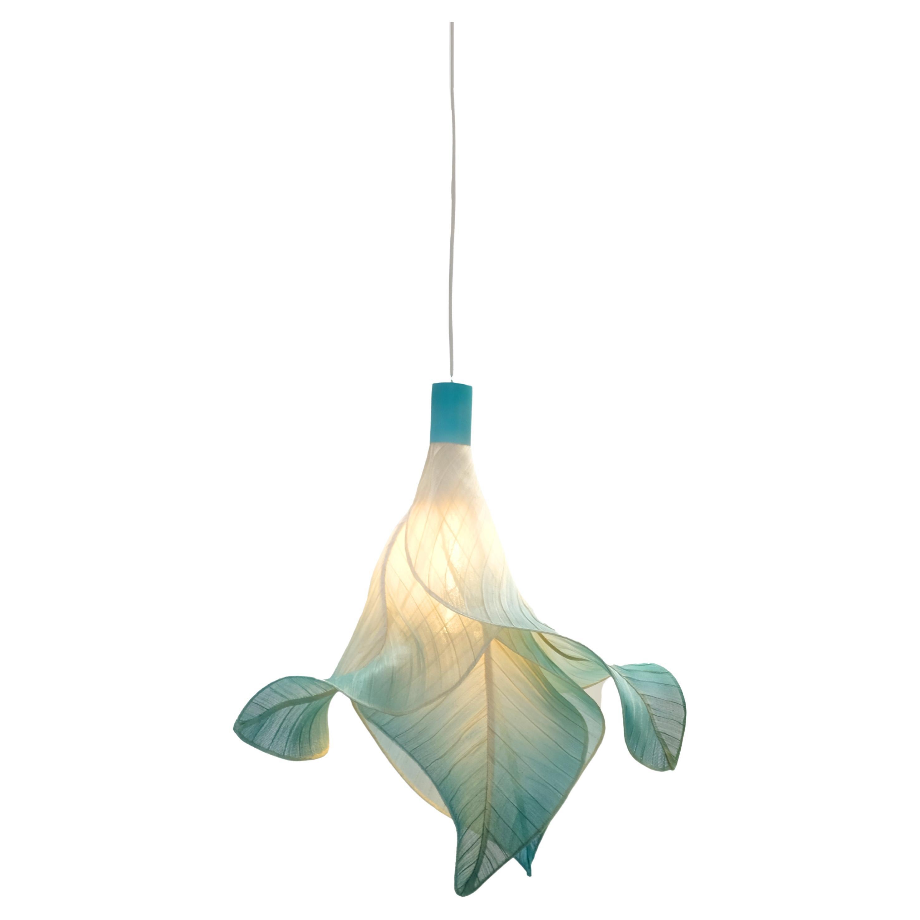 Modern Fabric Pendant Hand-Painted Light from Studio Mirei, Sirenetta  For Sale