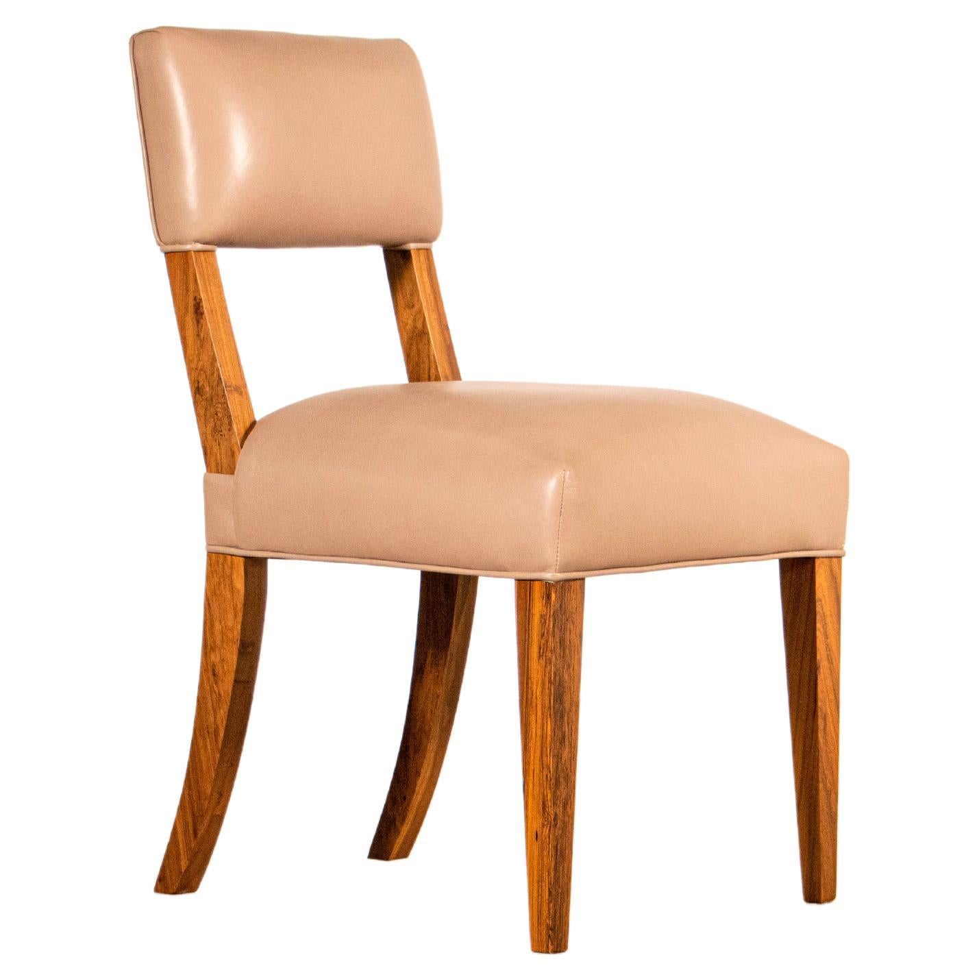 Transitional Wood Dining Chair in Leather or COM/COL from Costantini, Neto For Sale