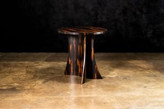 Round Bentwood Macassar Ebony Side Table from Costantini, Andino, In Stock