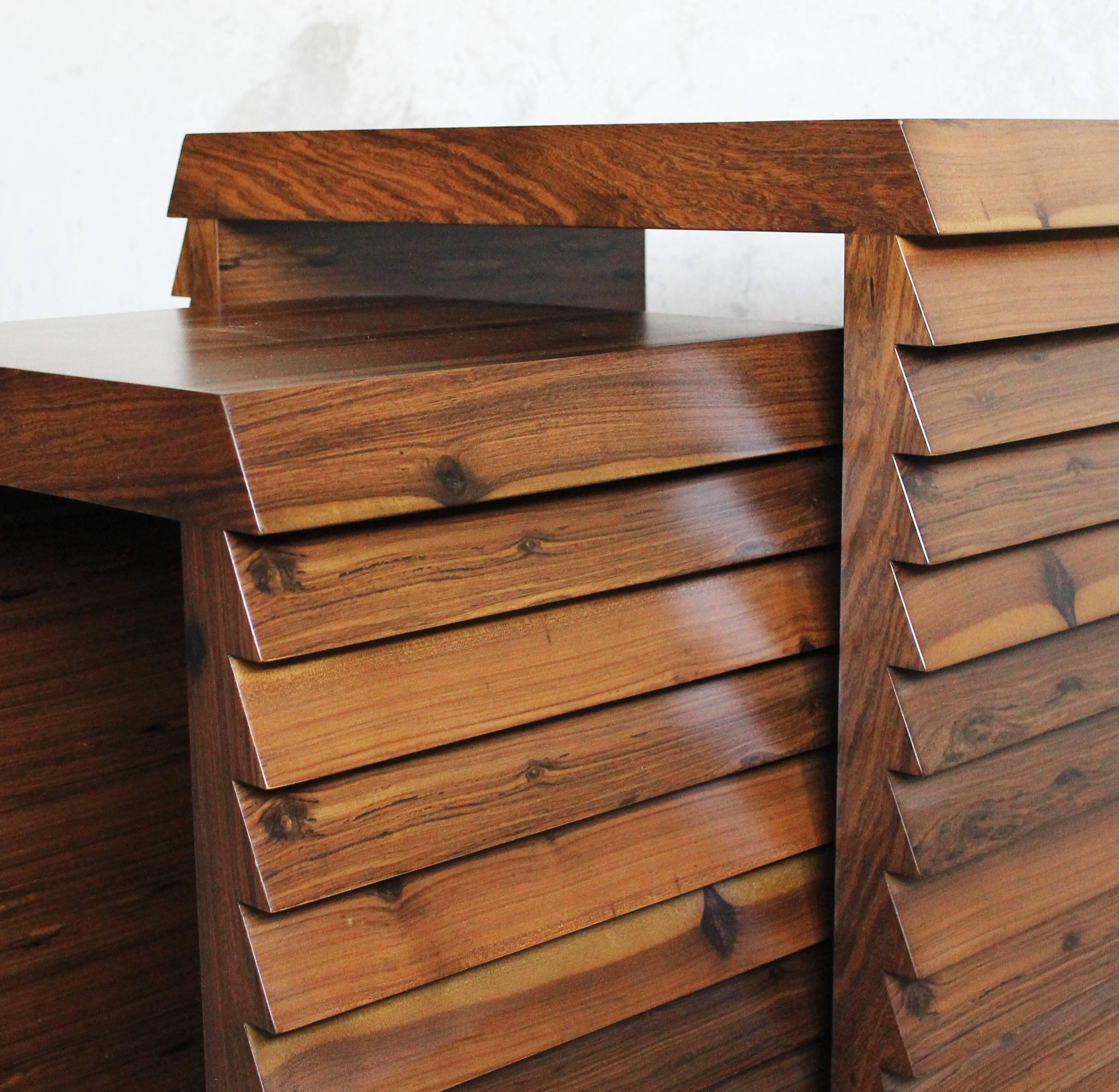 Contemporary Modern Nesting Tables in Argentine Rosewood by Costantini, Dorena In New Condition For Sale In New York, NY