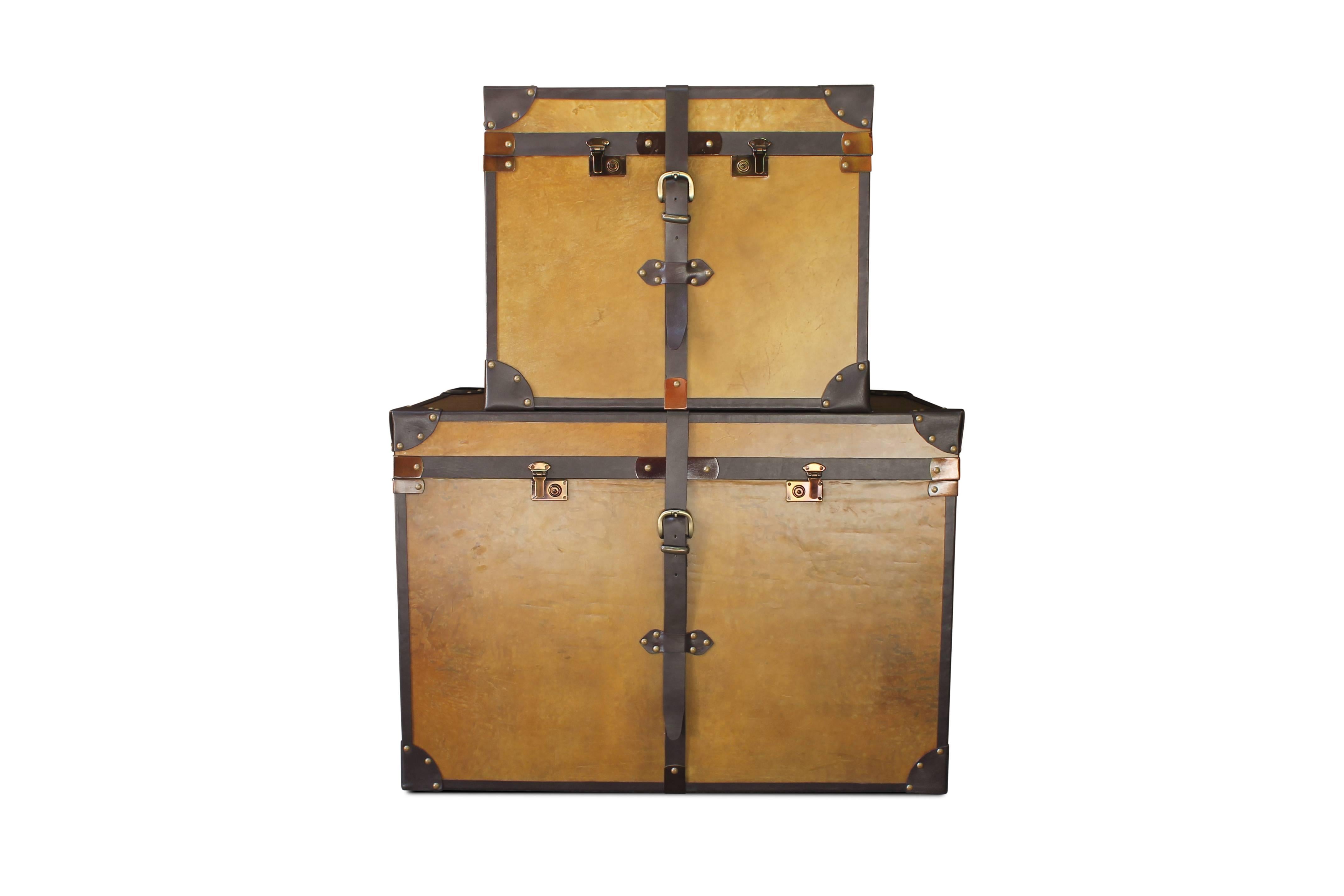 Argentine Sancia Campaign Style Custom Trunk in Parchment from Costantini 