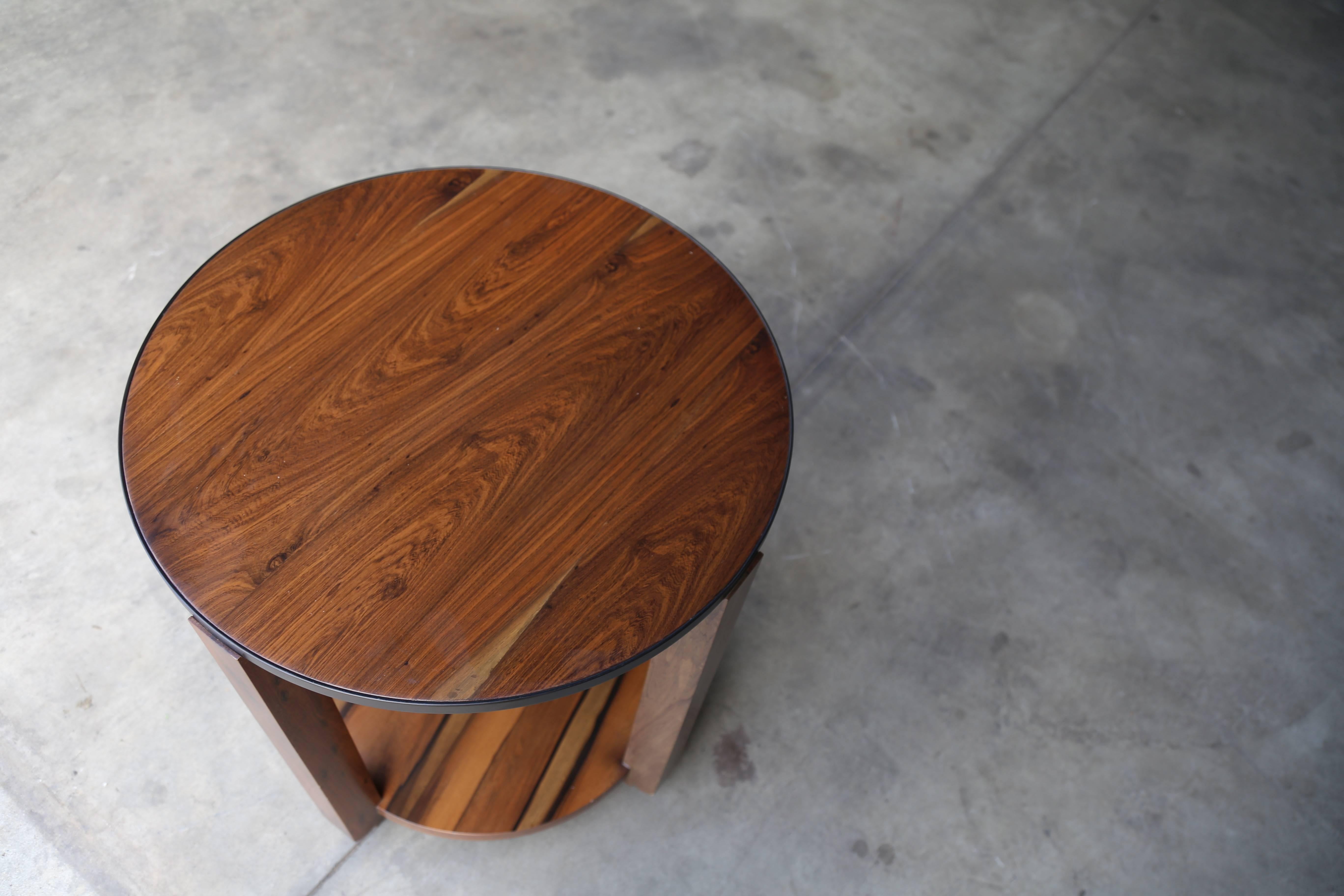 Modern  Round Solid Wood and Steel Cocktail Table from Costantini, Ottavia (In Stock) For Sale