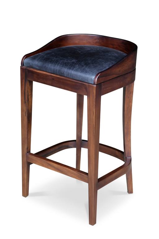 Pia Stool in Argentine Rosewood and Wrapped Leather from Costantini For