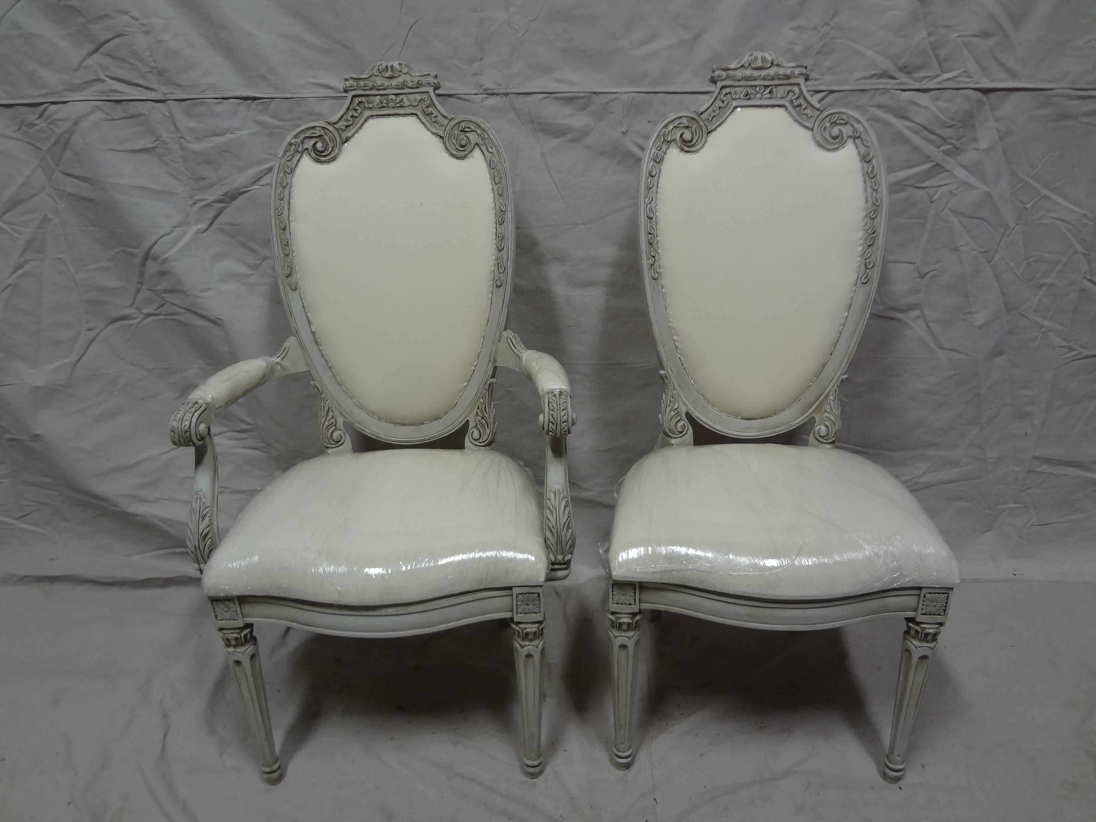 This is a very unique set of six Gustavian dining chairs, I was told in Sweden they where called 
