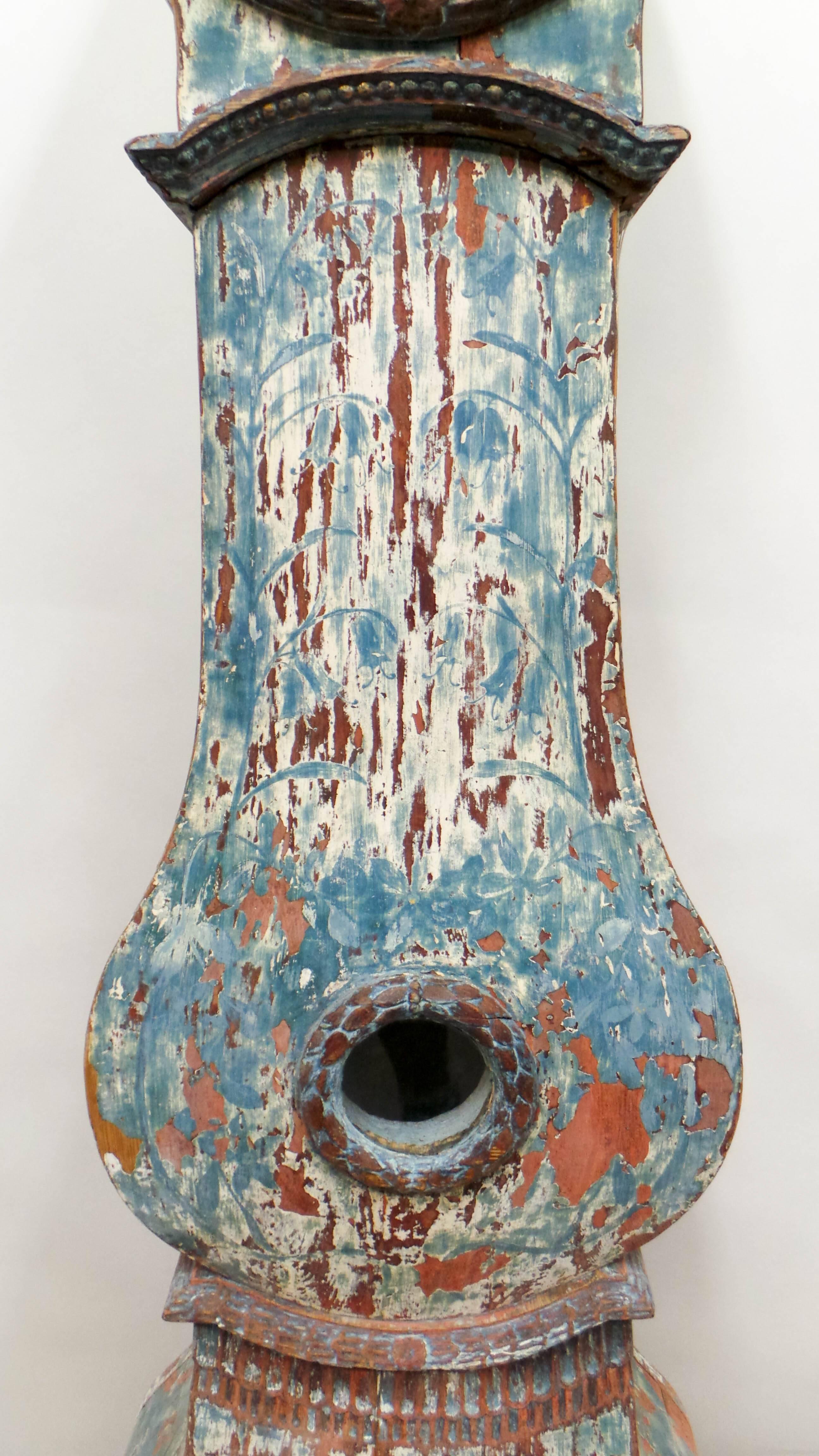 Late 18th Century 100% Original Painted Swedish Long Case Mora Clock