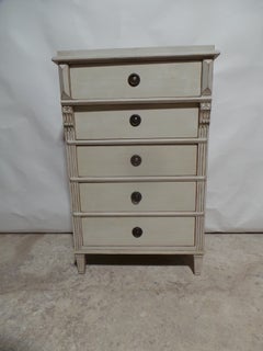 Swedish Gustavian Style 5 Drawer Chest Of Drawers