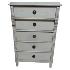 Swedish Gustavian Style 5 Drawer Chest Of Drawers