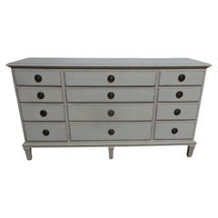 Gustavian Style Rare 12 Drawer Dresser