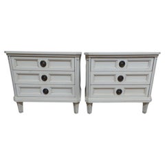 Gustavian Style 3 Drawer Nightstands