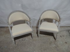 Swedish Gustavian Style Barrel Chairs