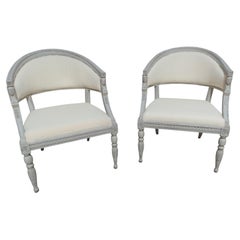 Swedish Gustavian Style Barrel Chairs