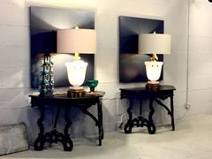 Pair 18th Century Italian Tuscan Demi-Lune Consoles