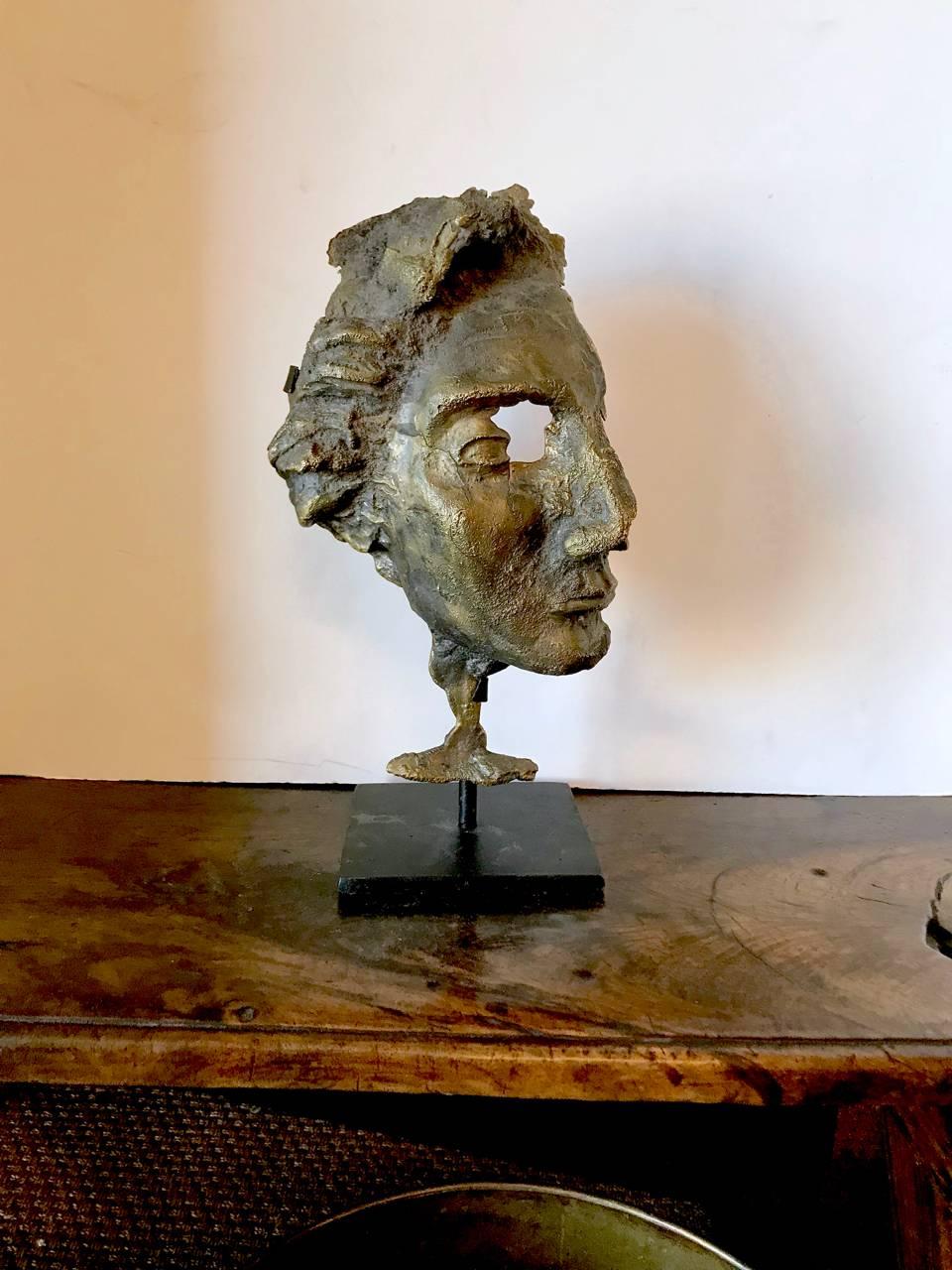 Brutalist Bronze Bust of Man In Good Condition In Pasadena, CA