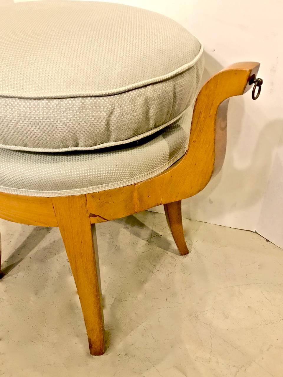 Art Deco French Deco Vanity Stool in Sycamore