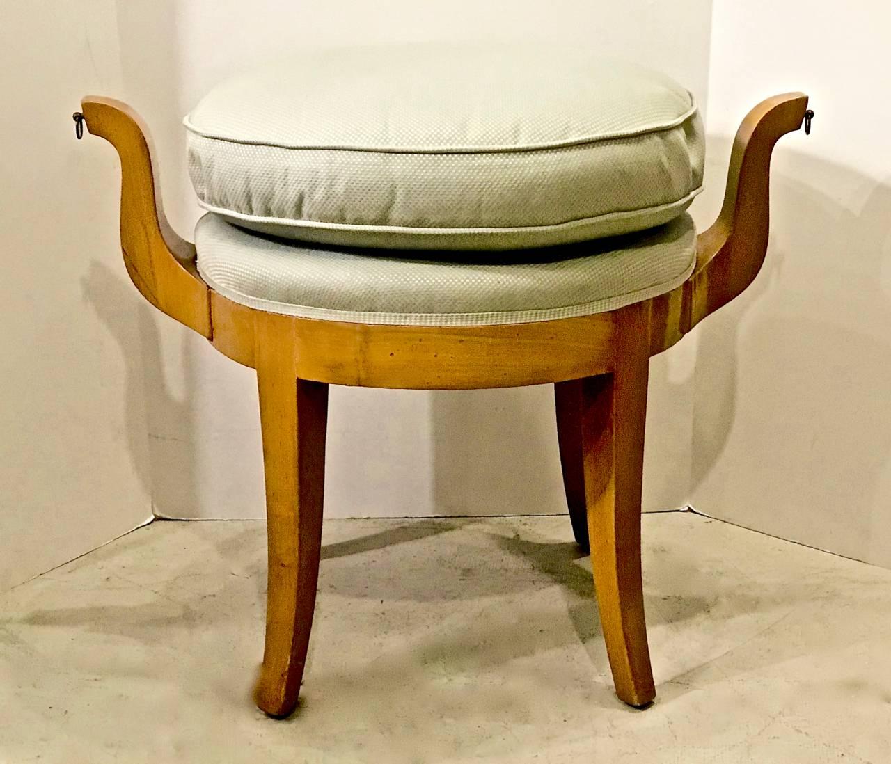 French Deco Vanity Stool in Sycamore In Good Condition In Pasadena, CA