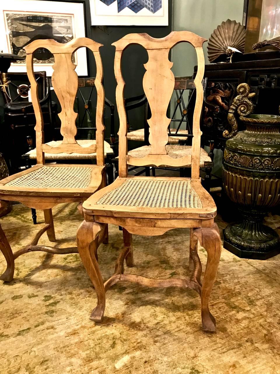 Pair of Swedish 18th Century Rococo Side Chairs, circa 1760-1770 1