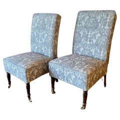 Pair English 19th Century Slipper Chairs
