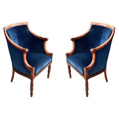 Pair Late Empire Barrel Back Chairs