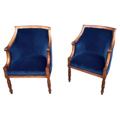 Pair Late Empire Barrel Back Chairs