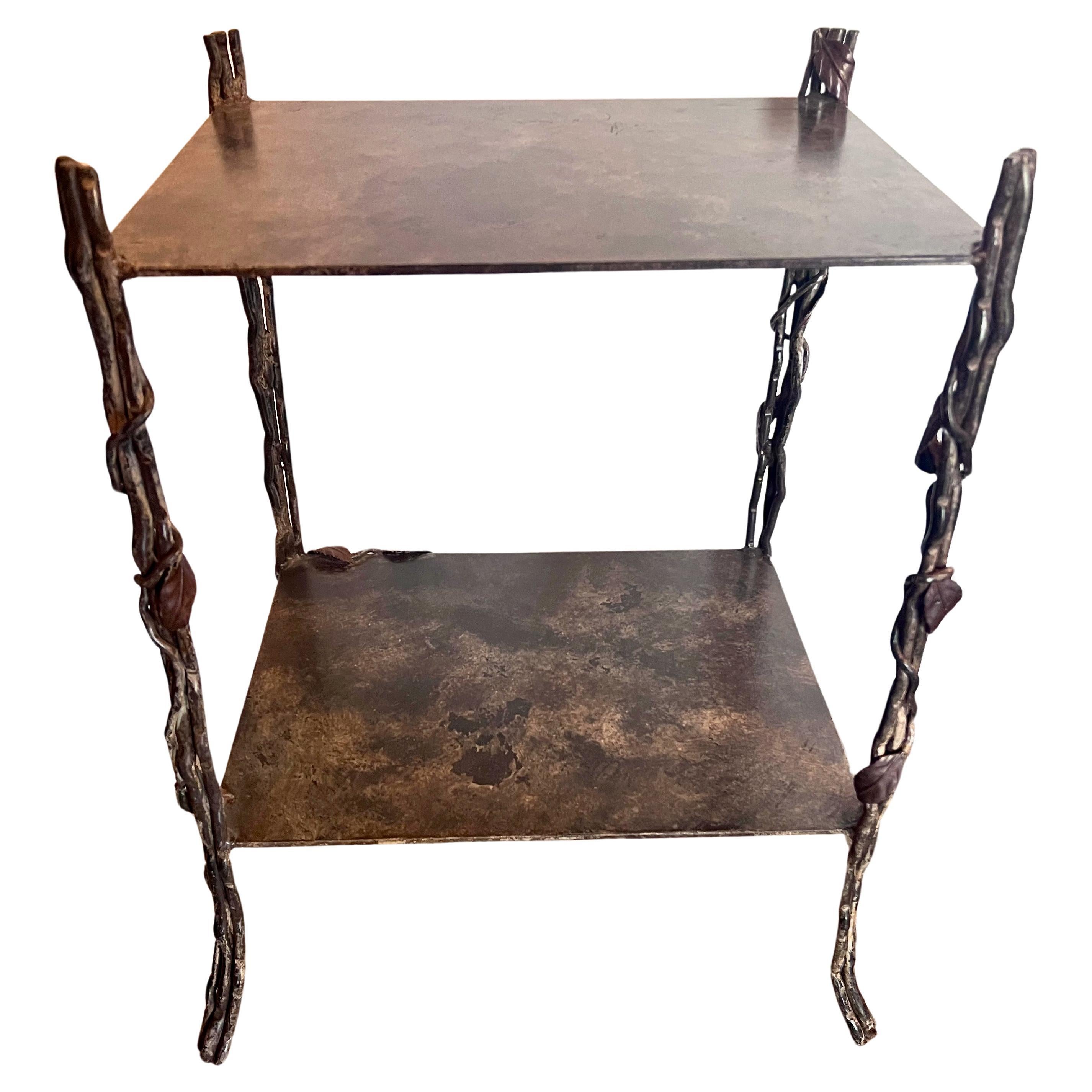 Bronze Faux Bois End Table/Stand 8