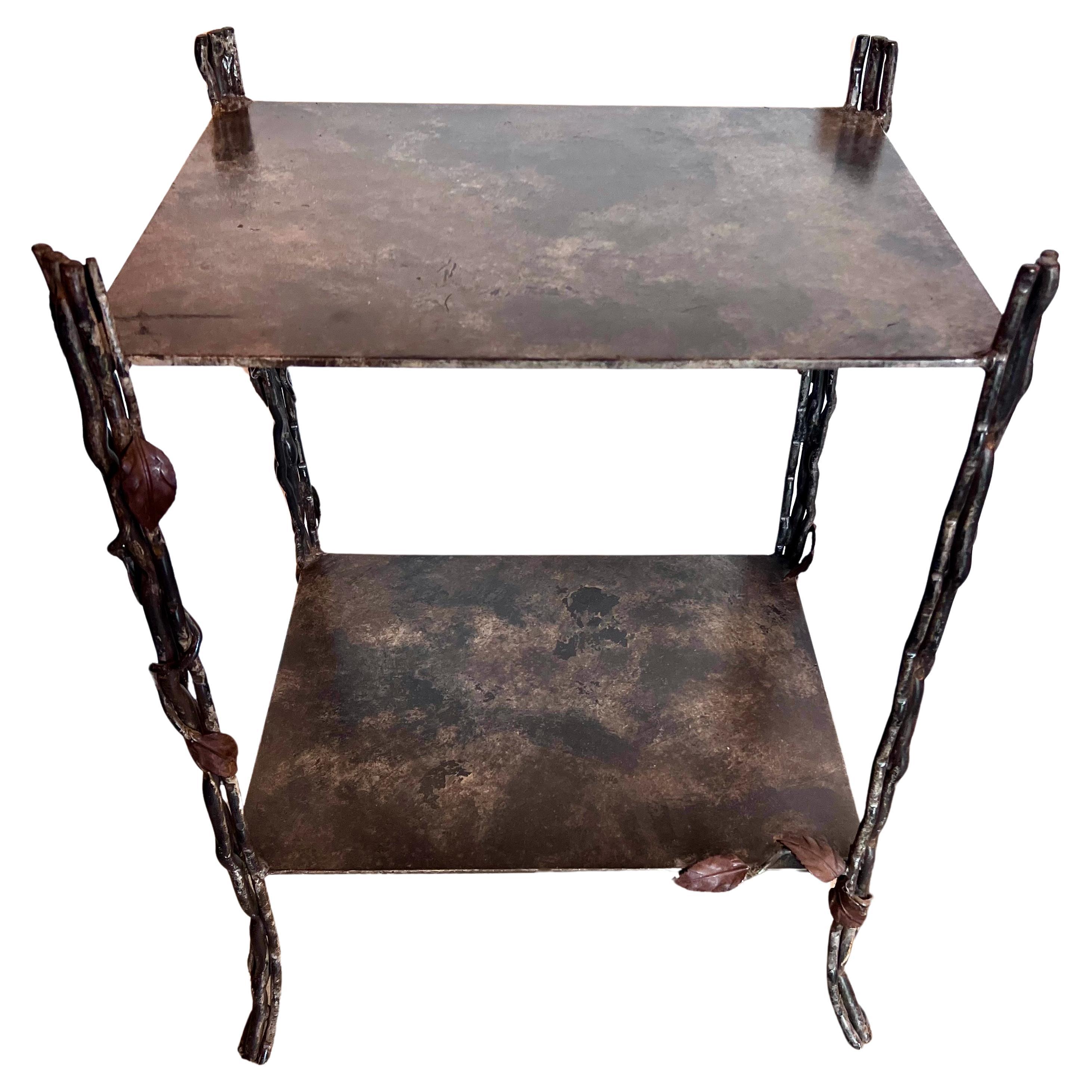 Aesthetic Movement Bronze Faux Bois End Table/Stand