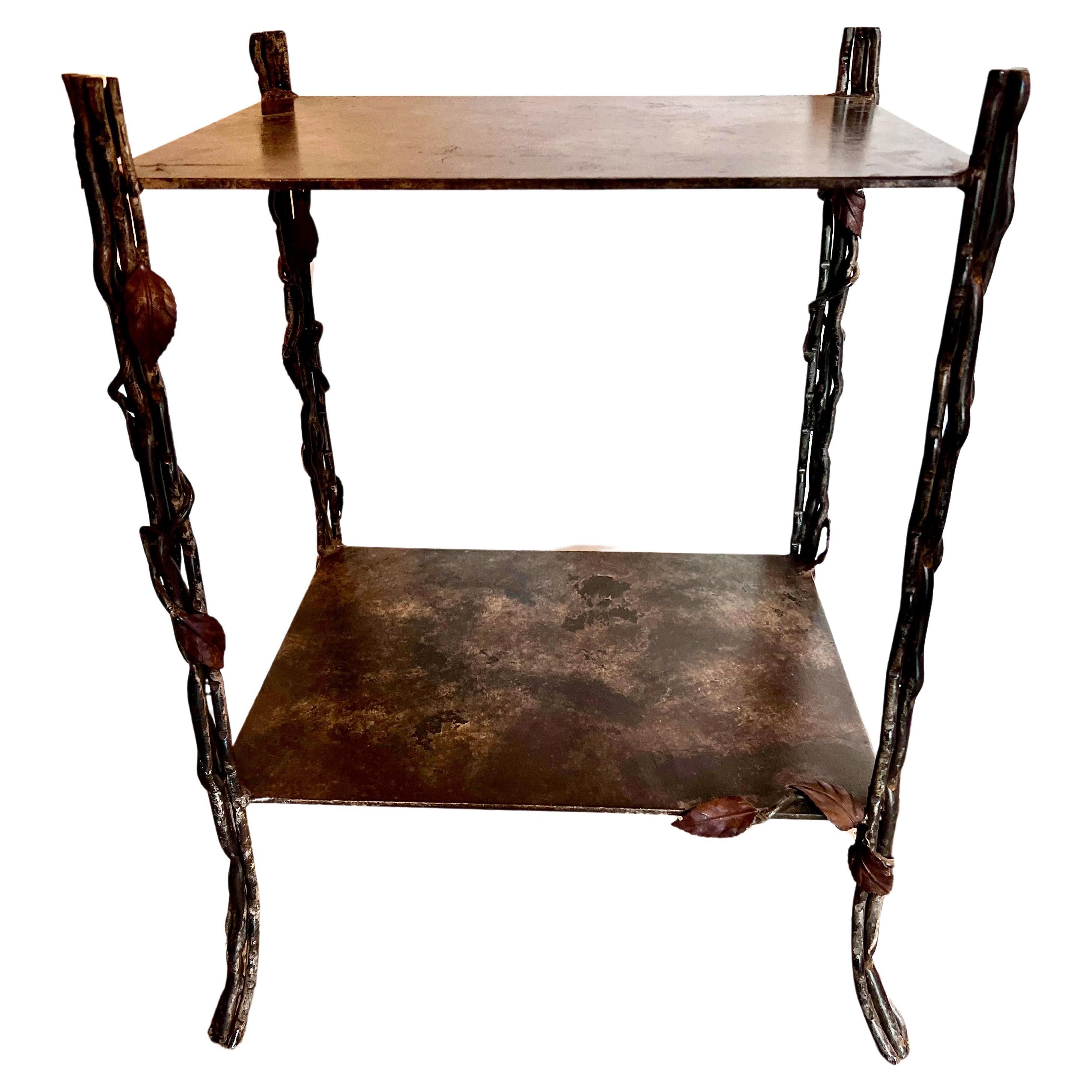 Bronze Faux Bois End Table/Stand 3