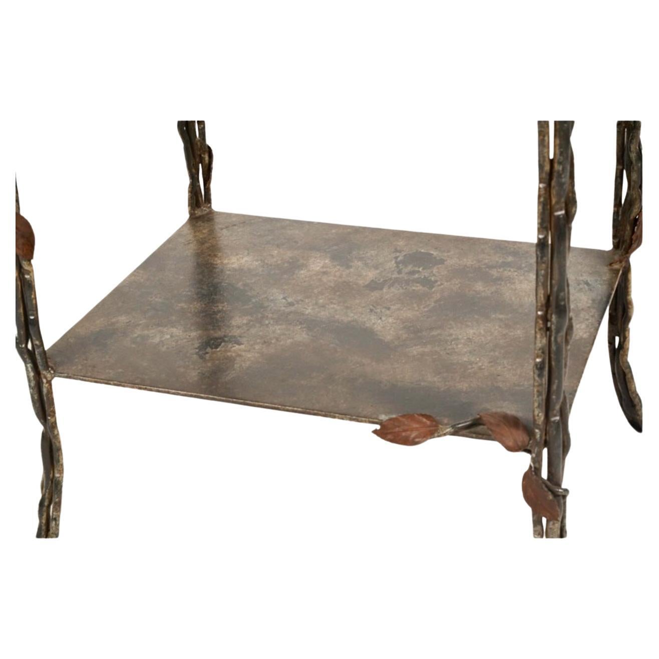 Bronze Faux Bois End Table/Stand 2