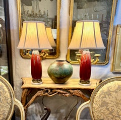 Pair Pierre Adrien Dalpayrat Art Nouveau Vases Fitted as Lamps, c. 1914-1925