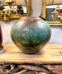 Pot Raku de style japonais du XXe siècle, signé « Perry »