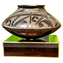Vintage Large Black Clay Mata Ortiz "Olla", c. 1970-1980