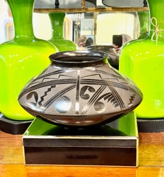Vintage Large Black Clay Mata Ortiz "Olla", c. 1970-1980