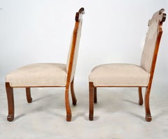Ein Paar ungewöhnliche, mit Intarsien verzierte Slipper-Sessel im edwardianischen/neoklassizistischen Stil