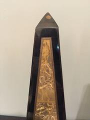 Pair of Maitland-Smith Tessellated Shell and Marble Obelisks