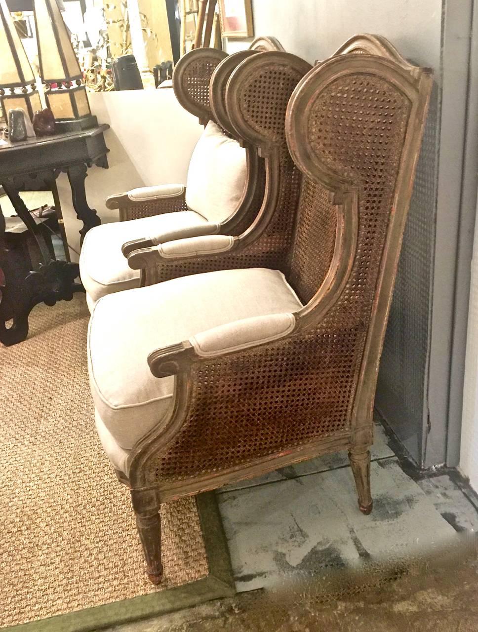 wingback cane chair