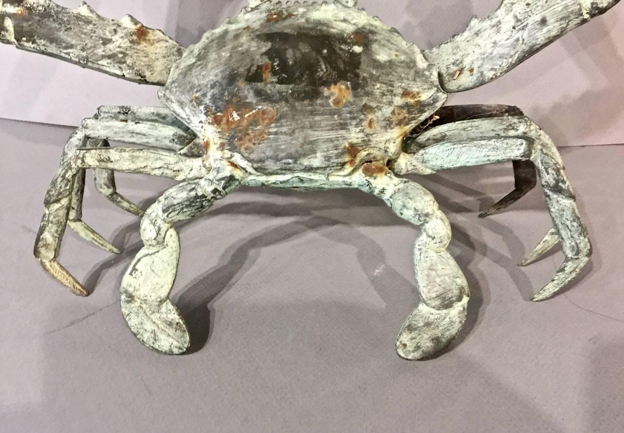 French 20th Century Large Bronze Crab Sculpture