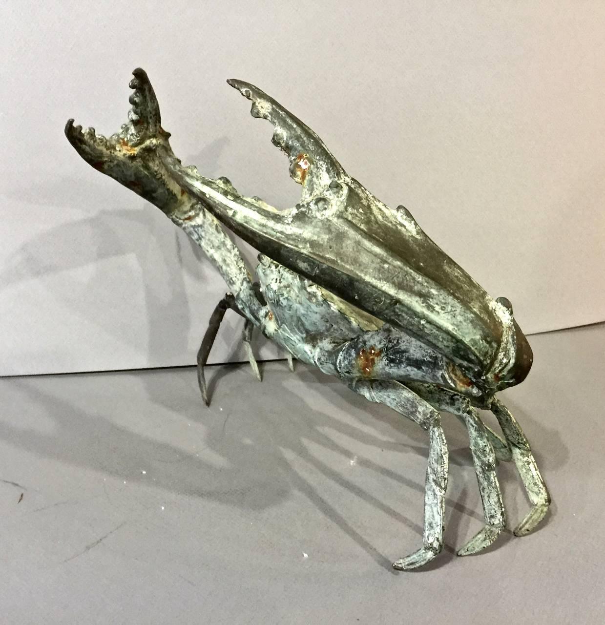 20th Century Large Bronze Crab Sculpture In Good Condition In Pasadena, CA
