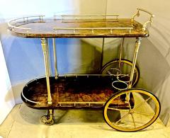 Aldo Tura Lacquered Parchment Bar Cart, circa 1959