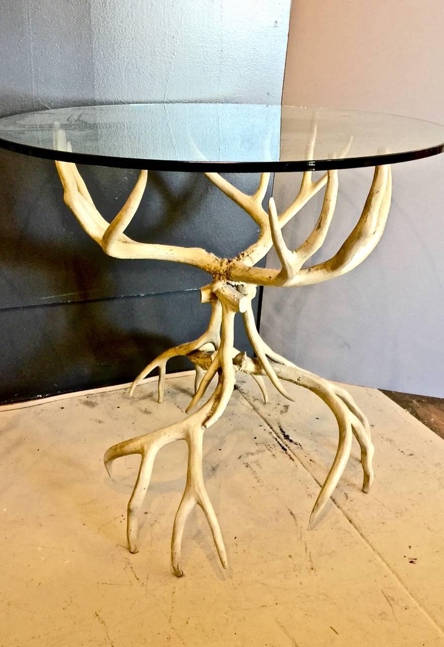 American Pair of Arthur Court Antler Side Tables