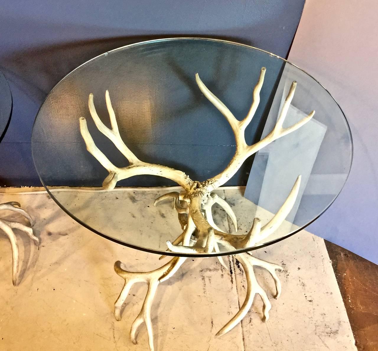 Pair of Arthur Court Antler Side Tables In Good Condition In Pasadena, CA